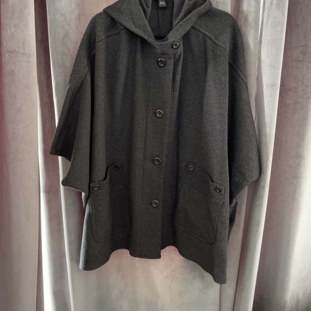 Saks Fifth Ave hooded wool cape